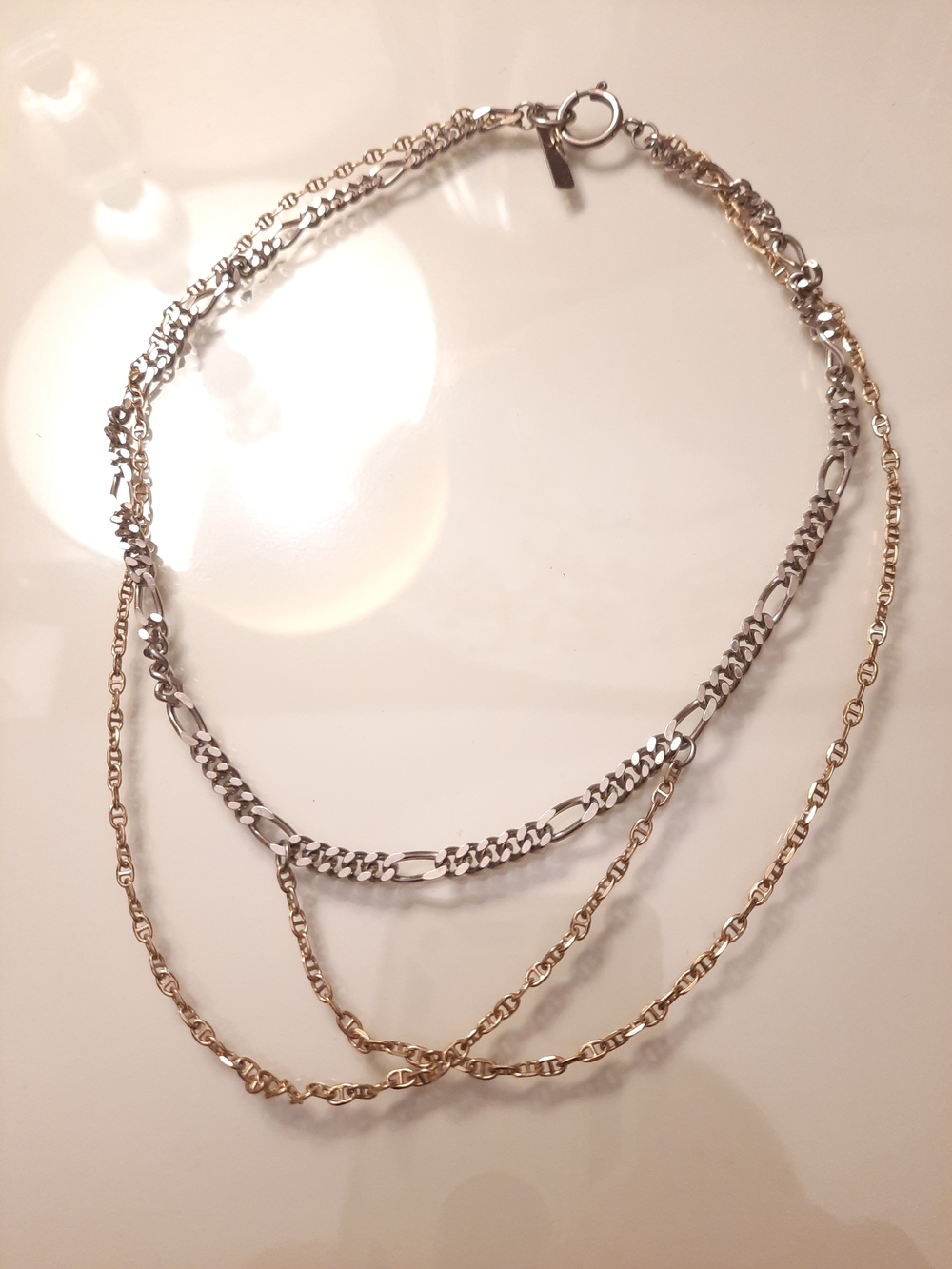 JUSTINE CLENQUET GOLD & SILVER LAYERED NECKLACE